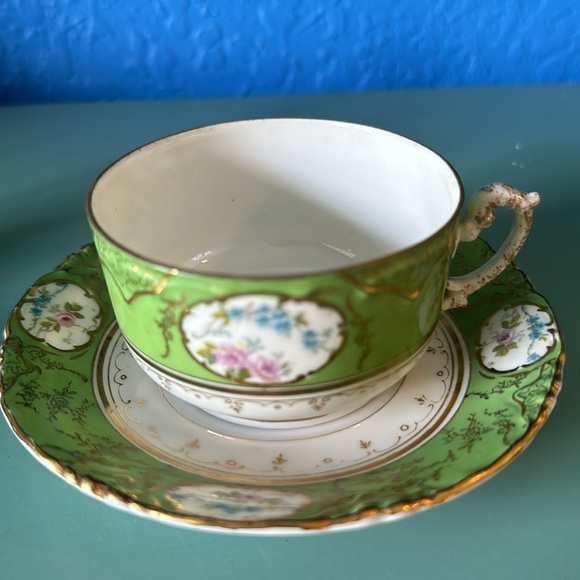 LS & S CARLSBAD AUSTRIA  CUP & SAUCER GOLD TRIM - Picture 1 of 9